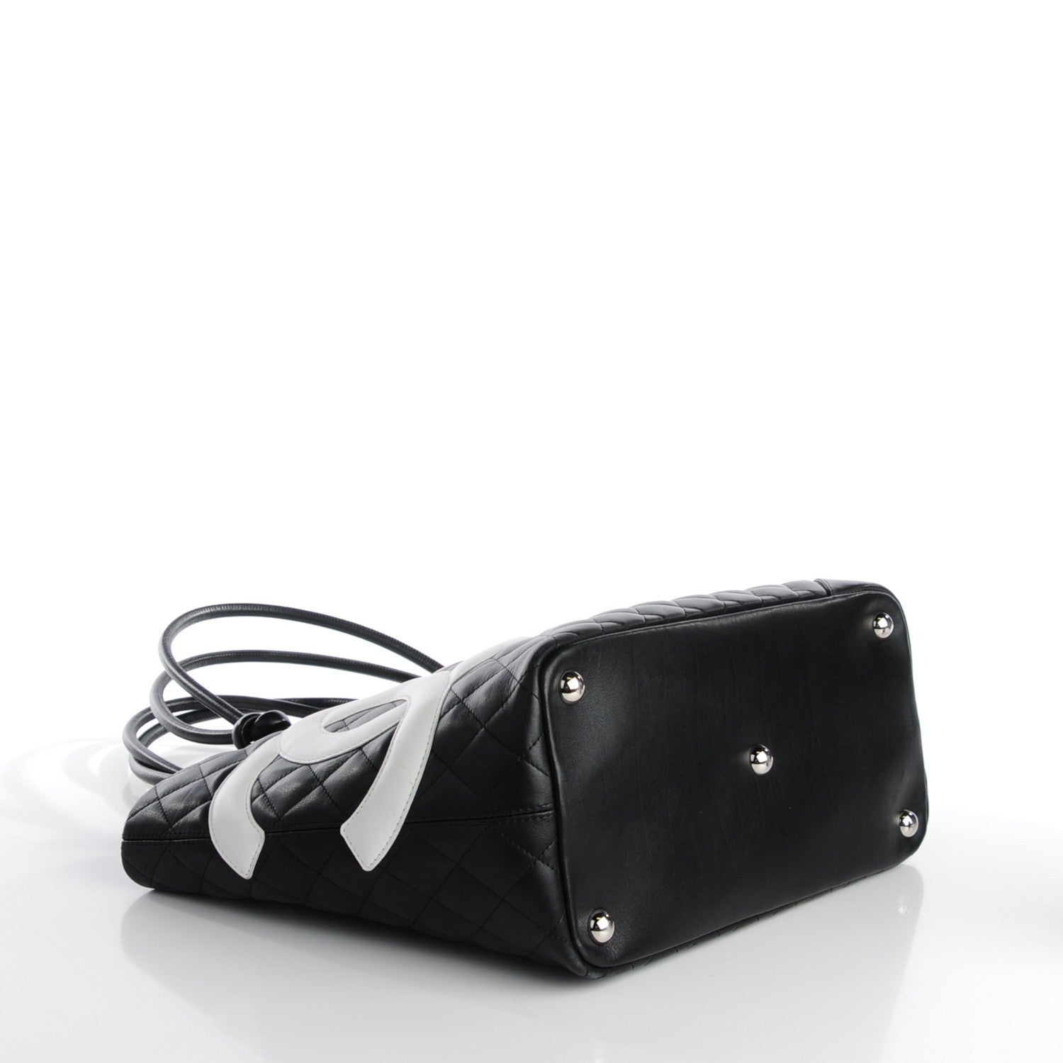 Chanel Calfskin Quilted Large Cambon Tote Black White 4 of 7