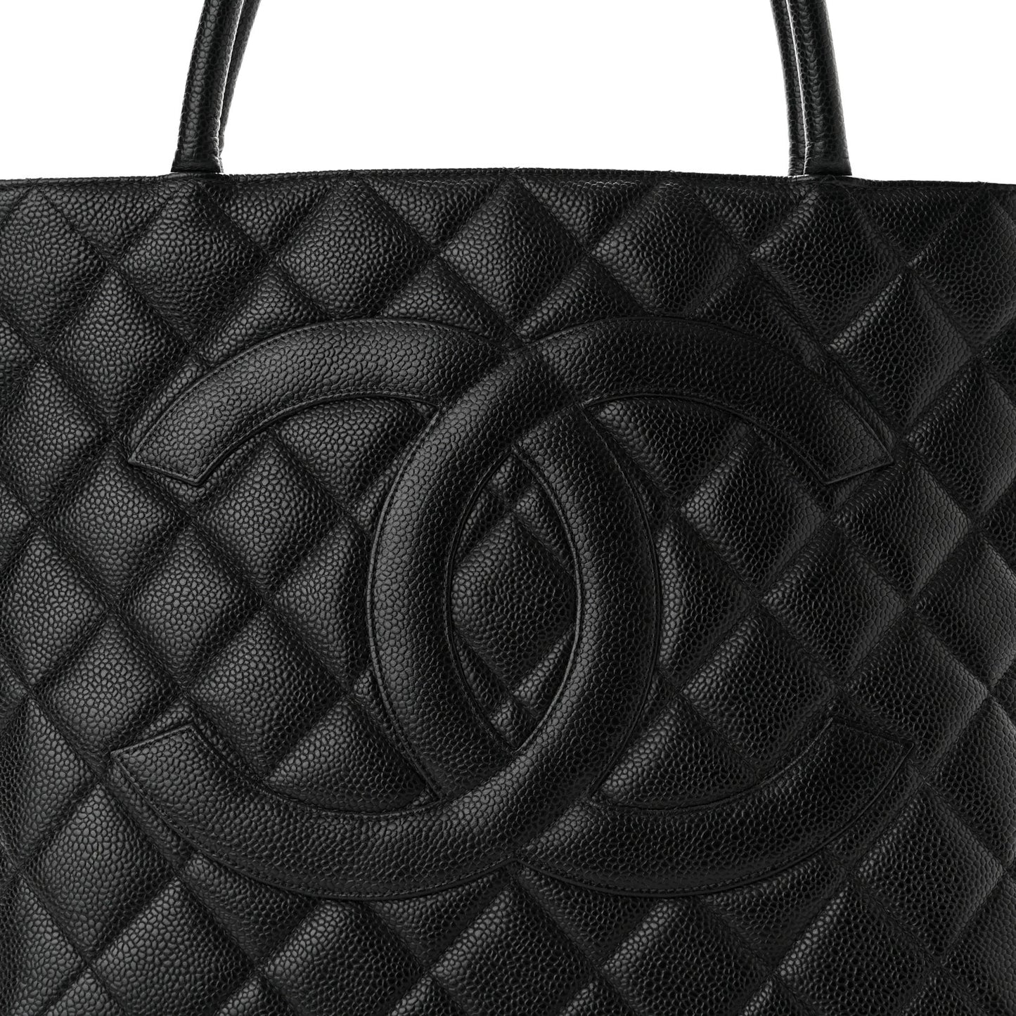 Caviar Quilted Medallion Tote Black