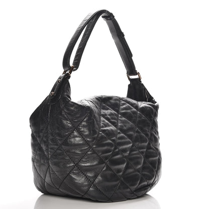 Chanel Lambskin Cloudy Bundle Hobo Black 3 of 8