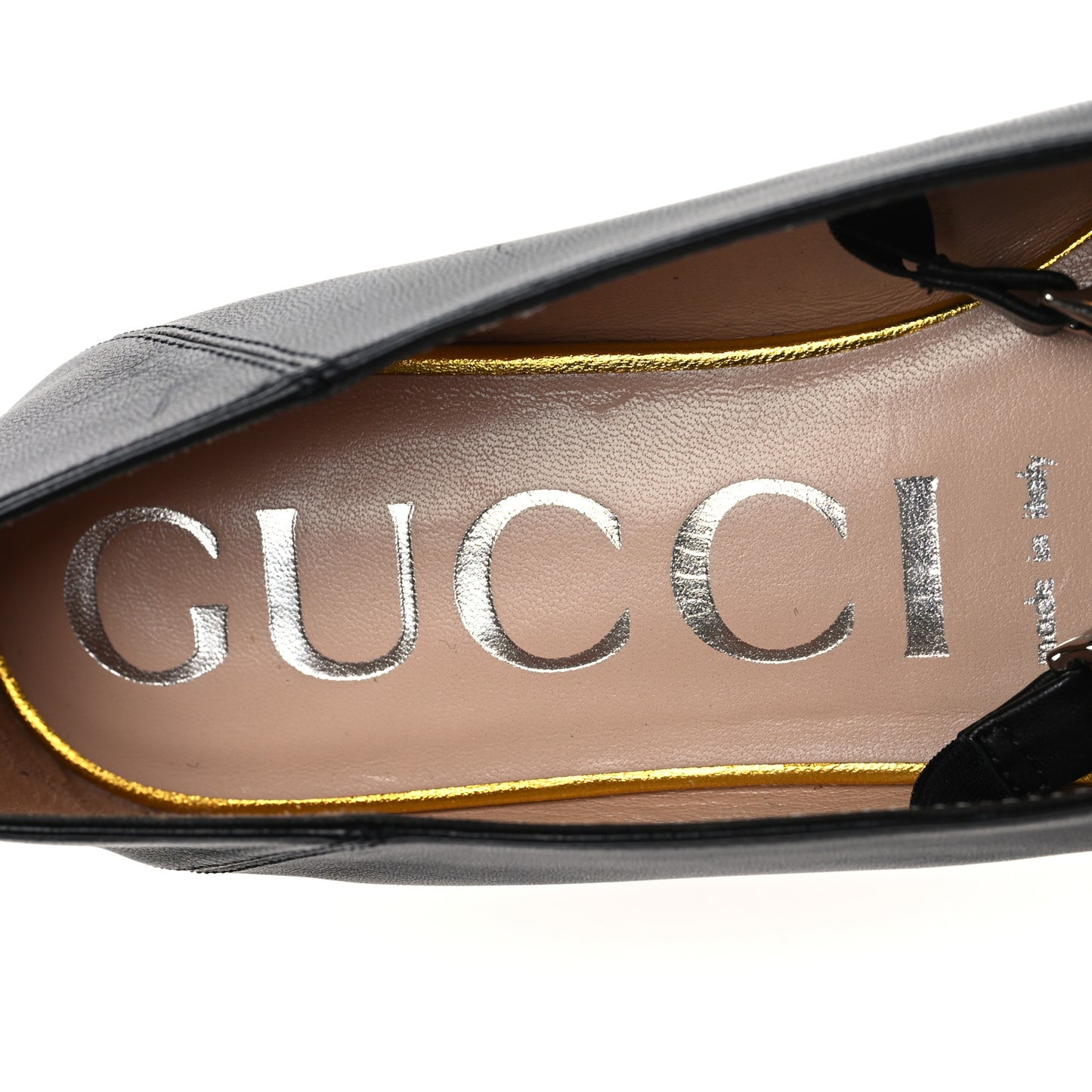 Nappa Lumiere Deva Horsebit Chain Embellished Flats 37 Black
