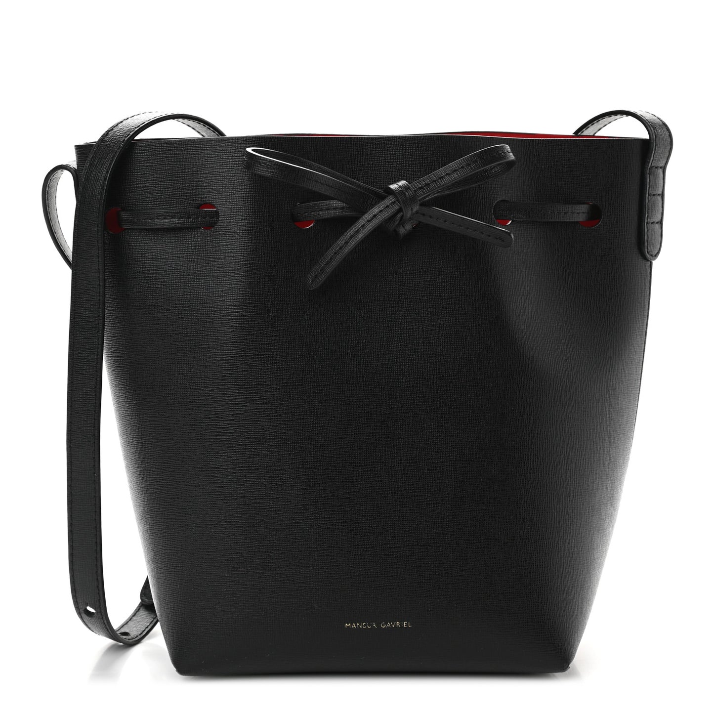 Saffiano Mini Bucket Bag Black Flamma