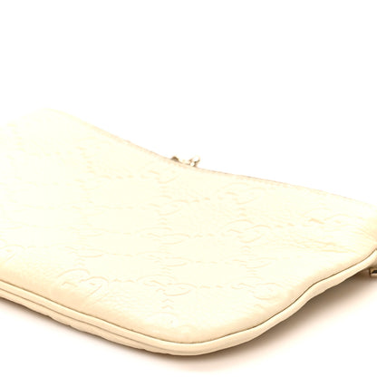 Gucci GG Grainy Calfskin Emblem Super Mini Shoulder Bag Ivory 10 of 11