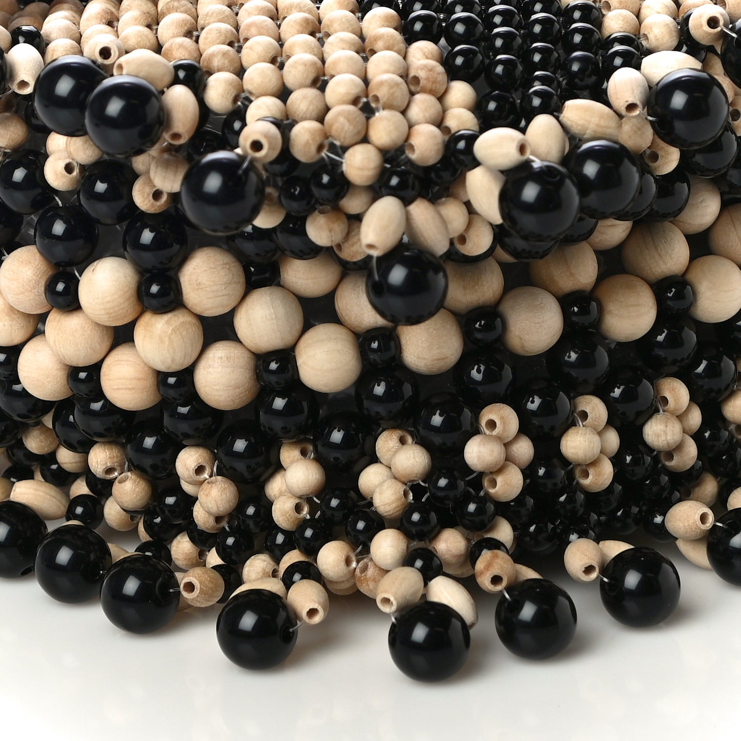 Acrylic Wood Beaded Baguette Natural