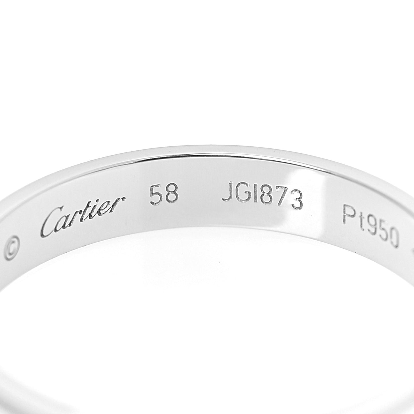 Platinum 3.5mm D'Amour Wedding Band Ring 58 8.25