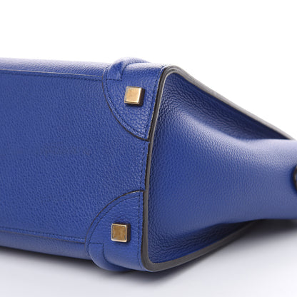 Celine Drummed Calfskin Micro Luggage Indigo 9 of 11