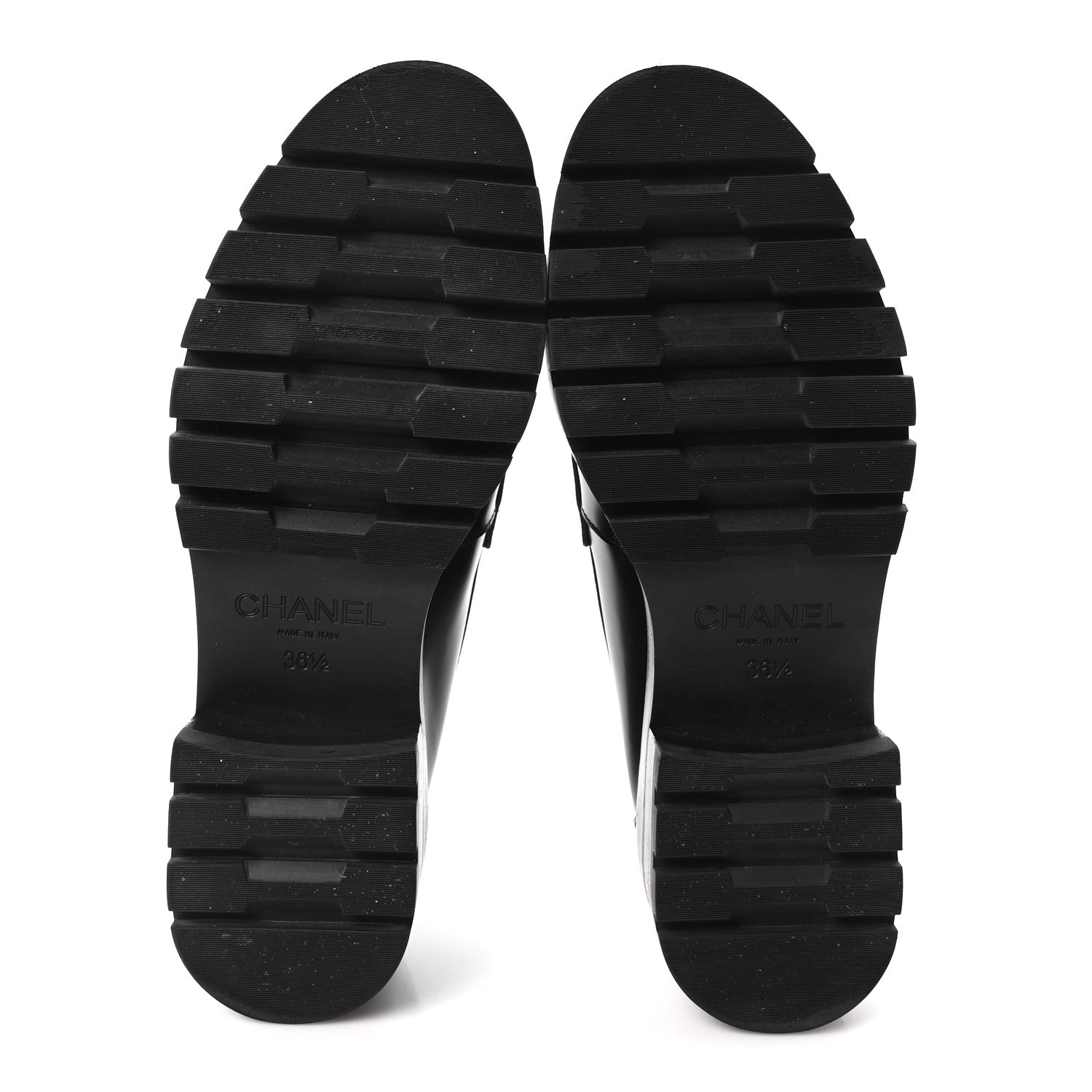 Chanel Calfskin Metal CC Loafers 36.5 Black 6 of 10