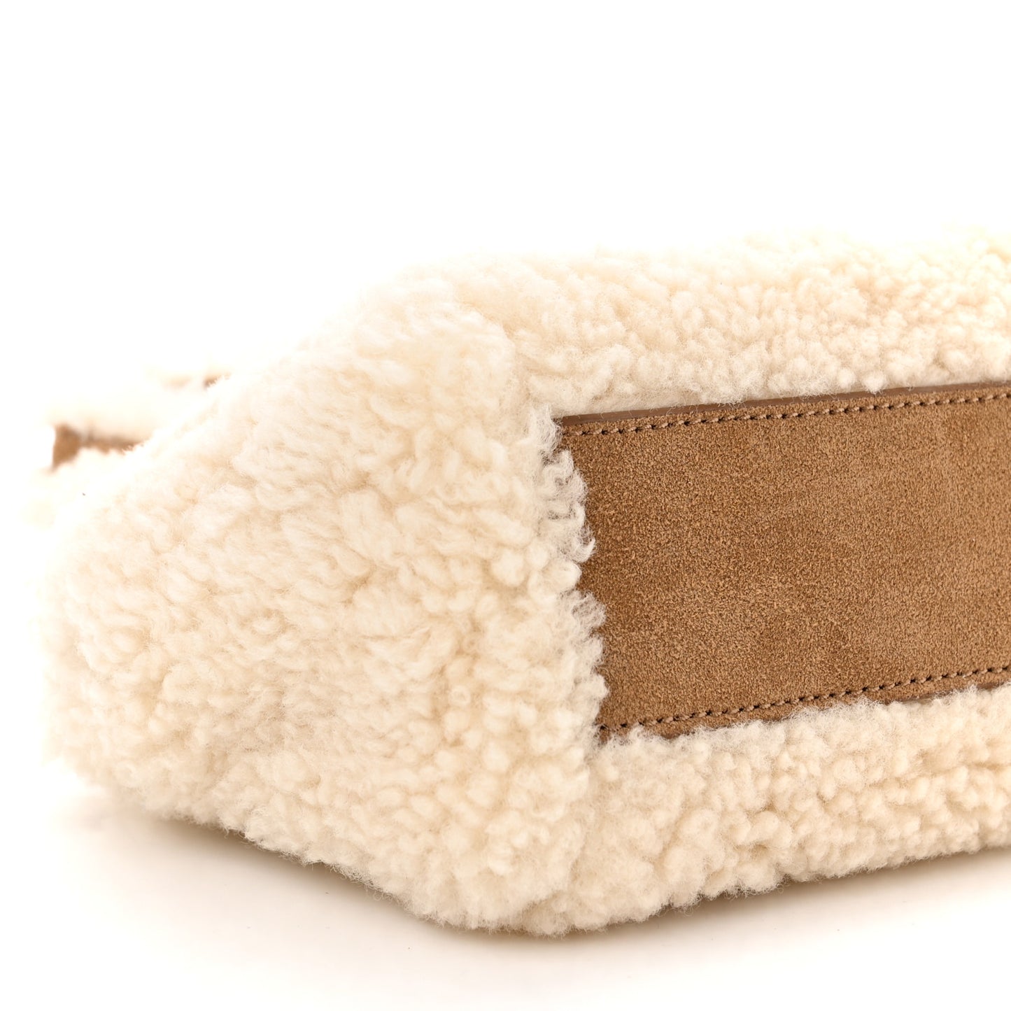 X UGG Suede Shearling Reverse Small Shopping Bag Natural