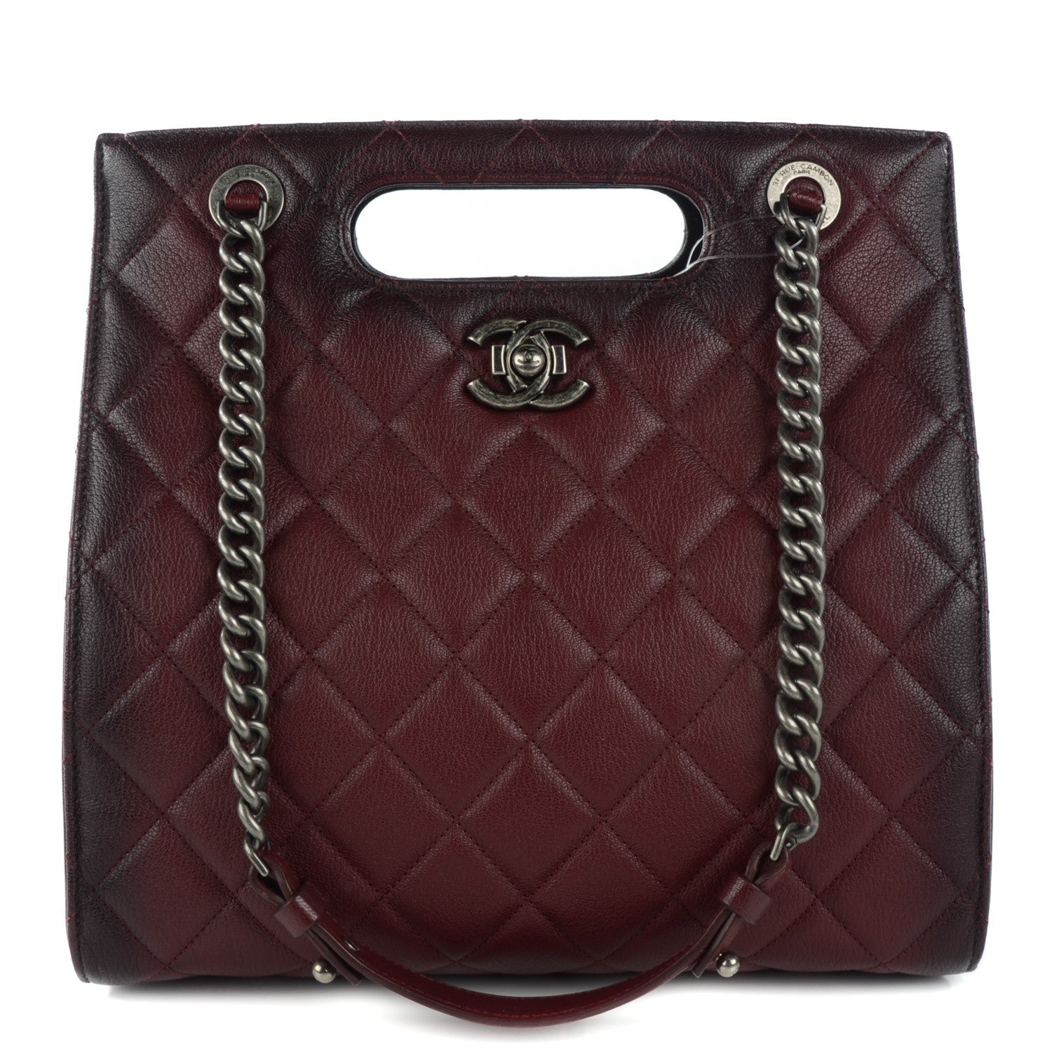 Chanel Goatskin Quilted Tote Light Burgundy 1 of 9