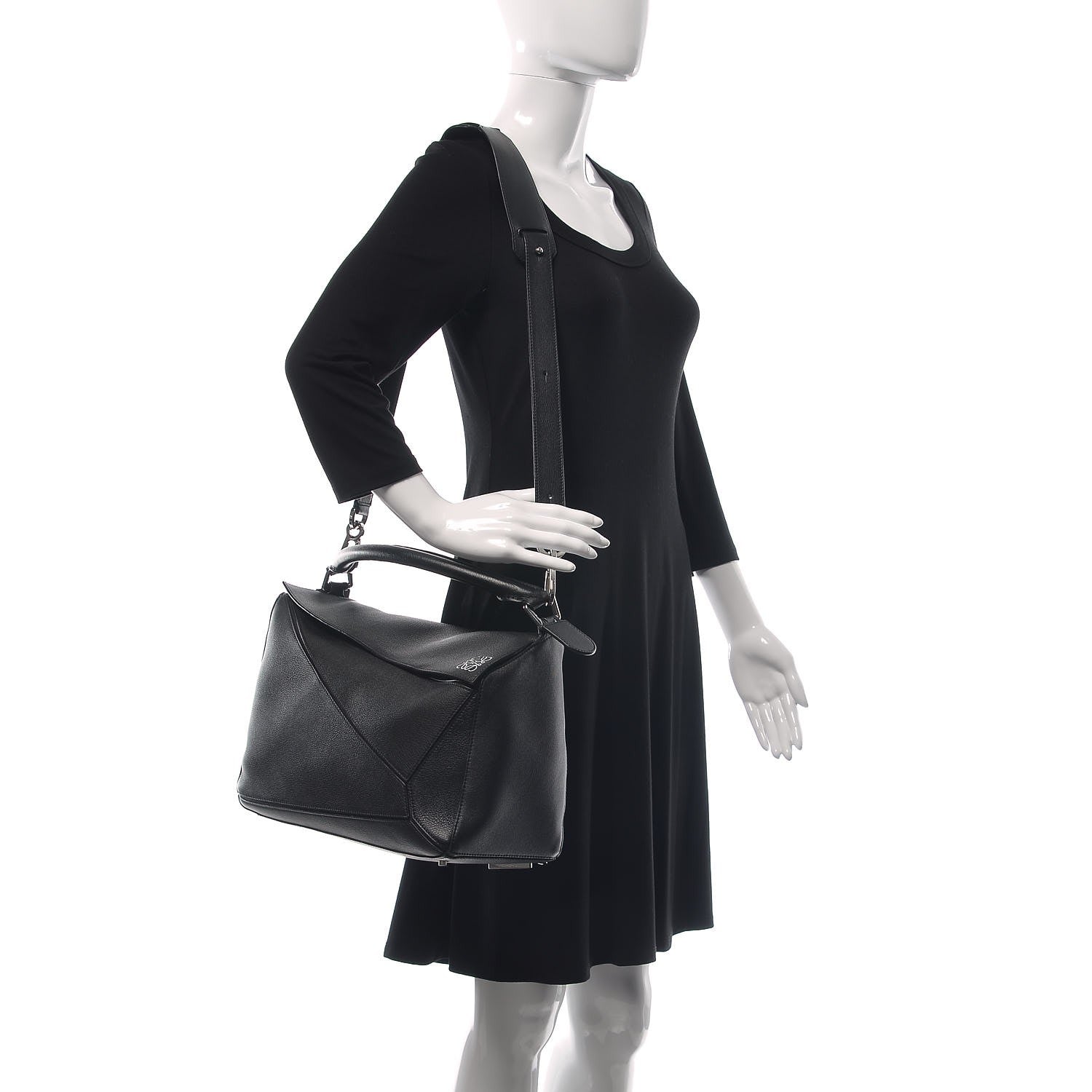 Loewe Calfskin Large Puzzle Bag Black 2 of 10