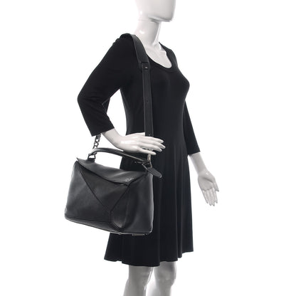 Loewe Calfskin Large Puzzle Bag Black 2 of 10