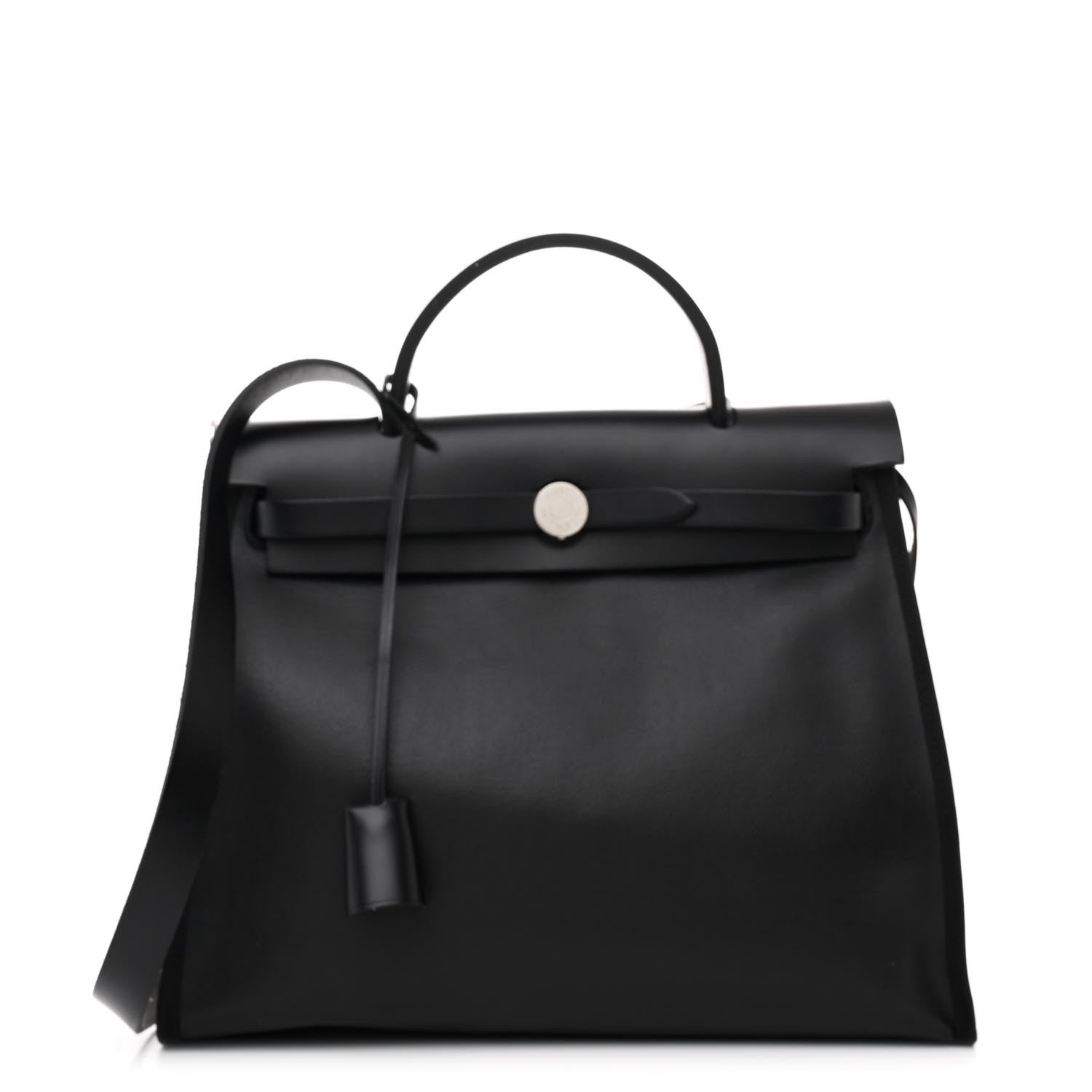 Hermes Toile H Berline Vache Hunter Herbag Zip PM 31 Black Ecru 1 of 15