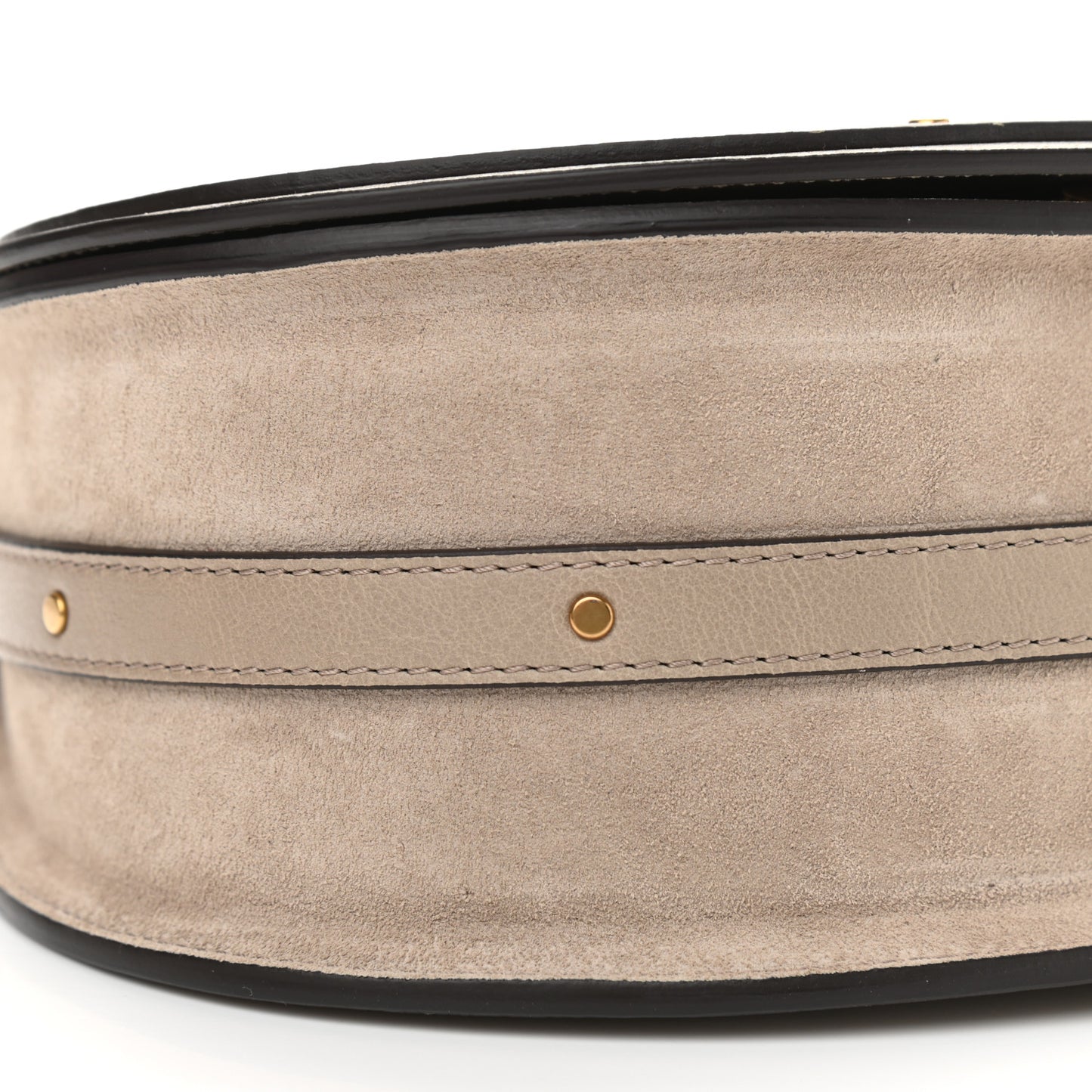 Calfskin Suede Medium Nile Bracelet Bag Motty Grey