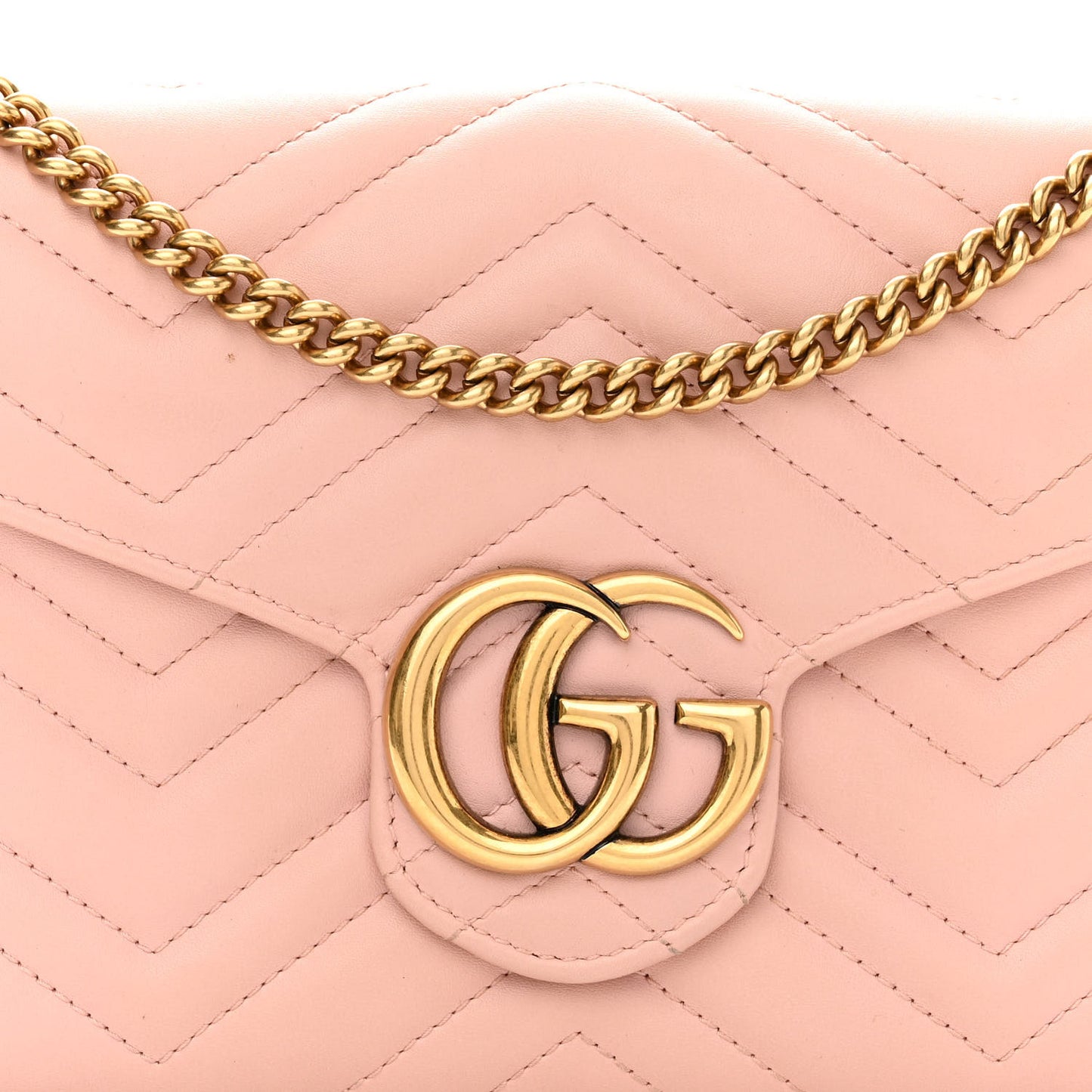 Calfskin Matelasse GG Marmont Chain Wallet Perfect Pink