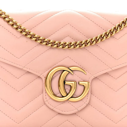Gucci Calfskin Matelasse GG Marmont Chain Wallet Perfect Pink 7 of 10
