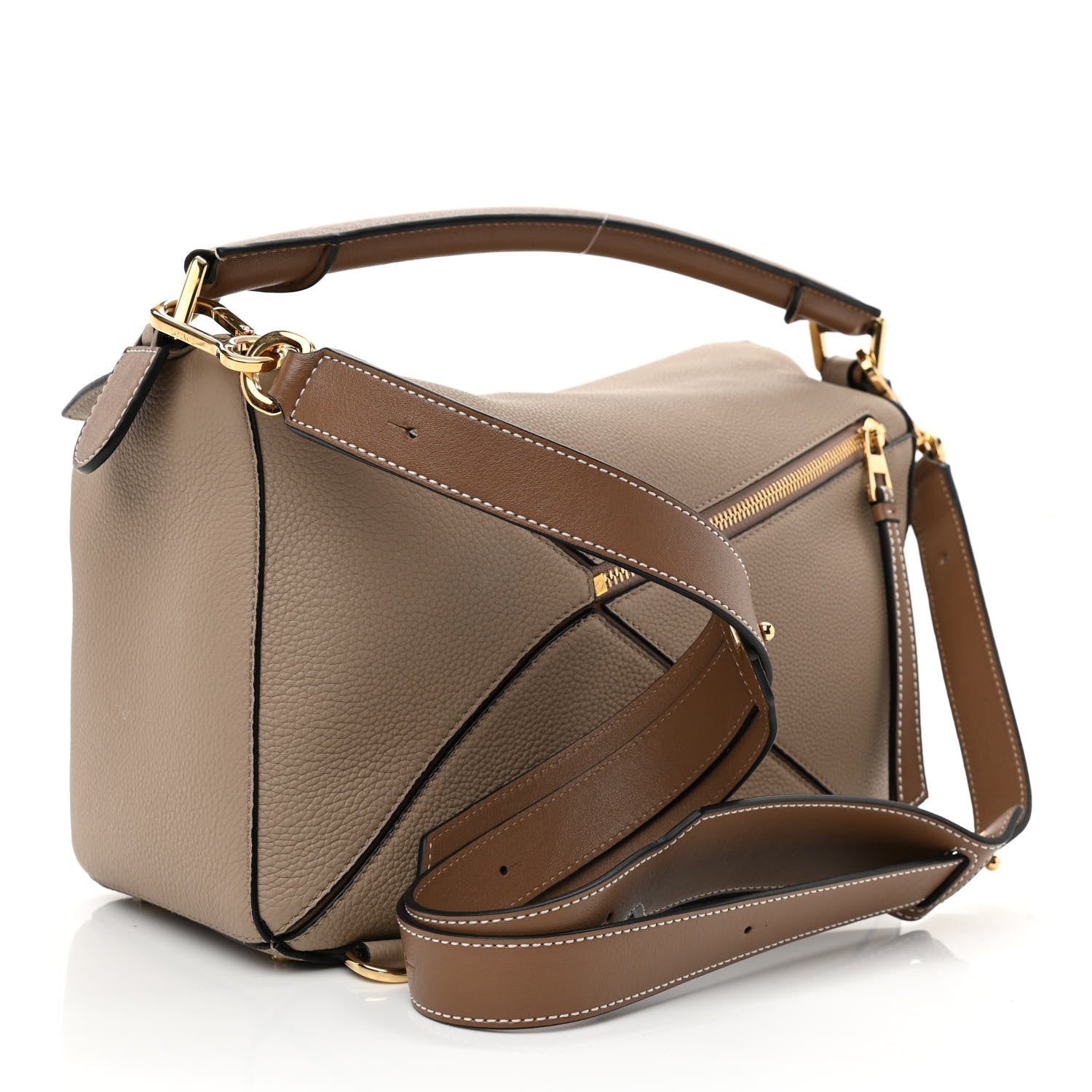 Loewe Grained Calfskin Medium Puzzle Bag Sand Mink 3 of 8