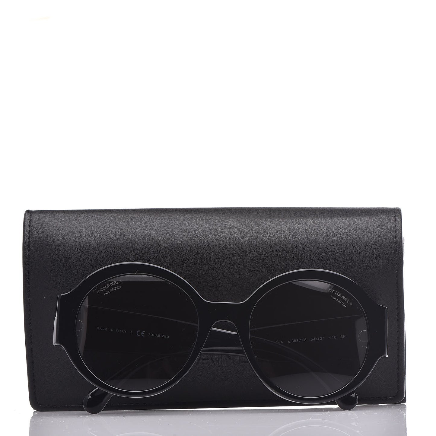 Acetate Polarized Round Sunglasses 5410 Black
