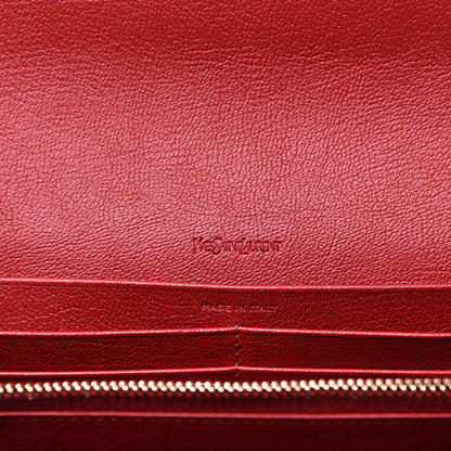 Saint Laurent Calfskin Belle de Jour Chain Clutch Red 5 of 10