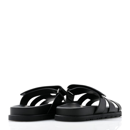 Hermes Calfskin Womens Chypre Sandals 35 Black 4 of 9