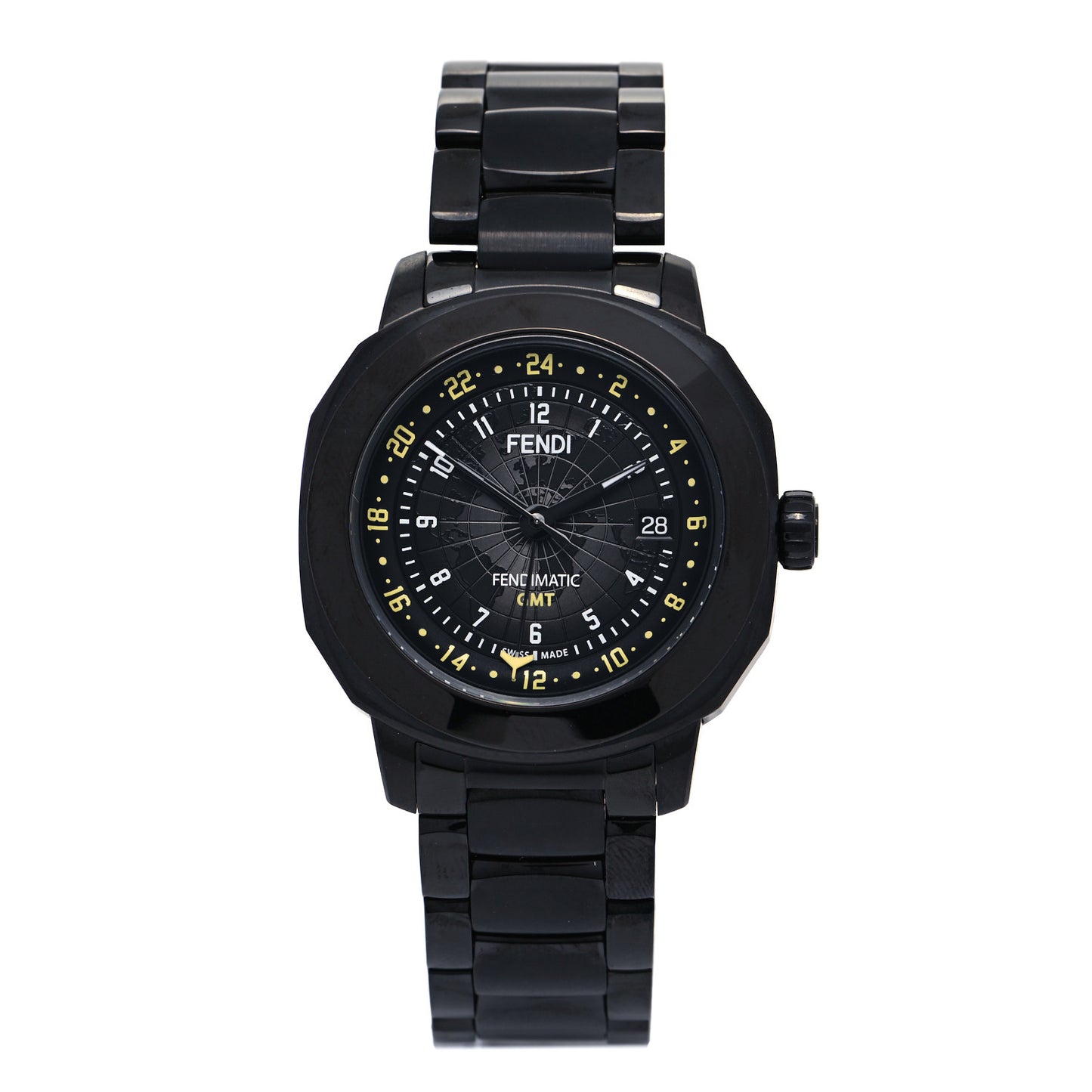 PVD Stainless Steel 42mm Selleria GMT Automatic Watch Black