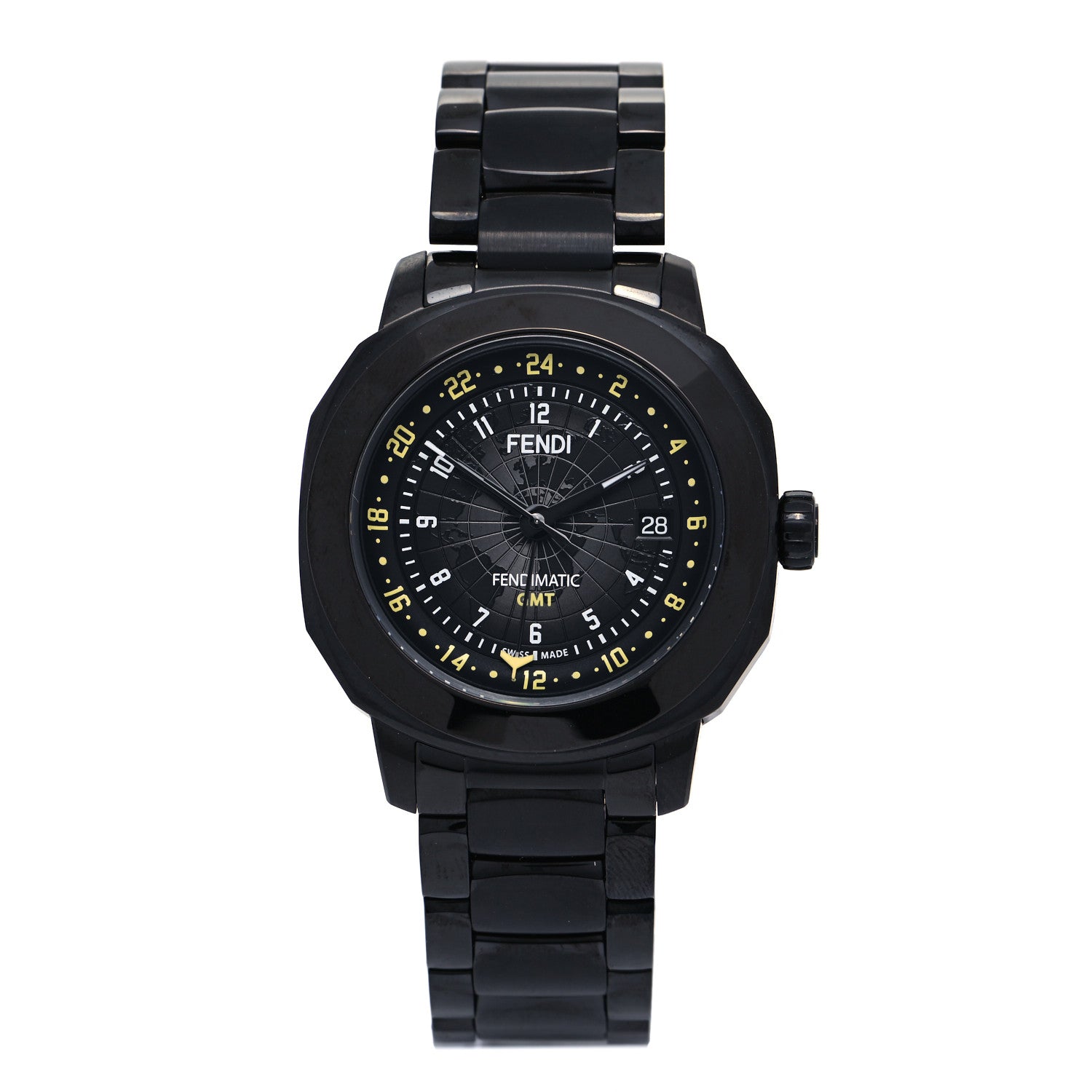 Fendi PVD Stainless Steel 42mm Selleria GMT Automatic Watch Black 1 of 4
