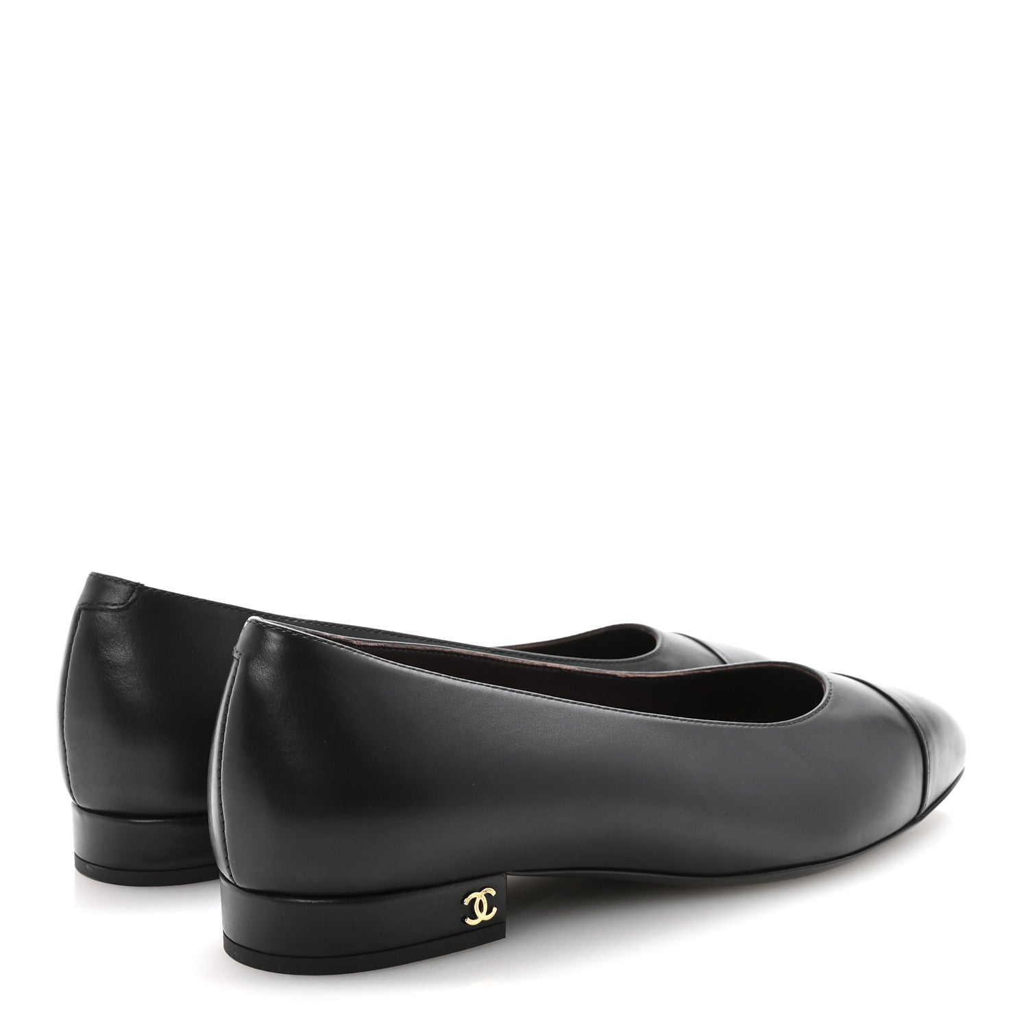 Chanel Lambskin Cap Toe Ballerina Flats 38.5 Black 5 of 10
