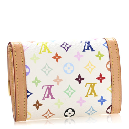 Louis Vuitton Monogram Multicolor Porte-Monnaie Plat Coin Purse White 3 of 8