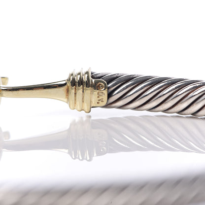 David Yurman Sterling Silver 14K Yellow Gold 5mm Cable Classic Buckle Bracelet 5 of 5