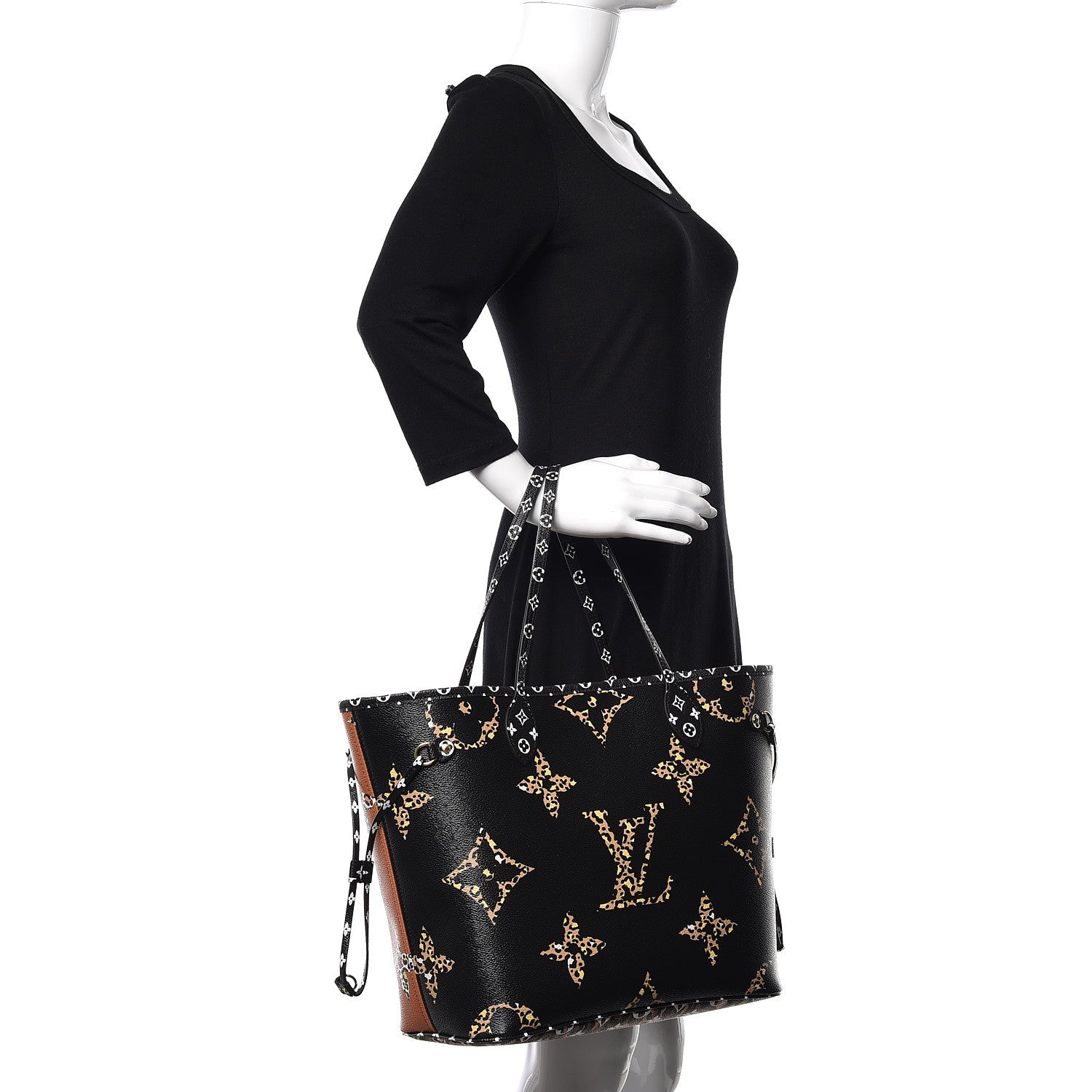 Louis Vuitton Monogram Giant Jungle Neverfull MM Black 2 of 9