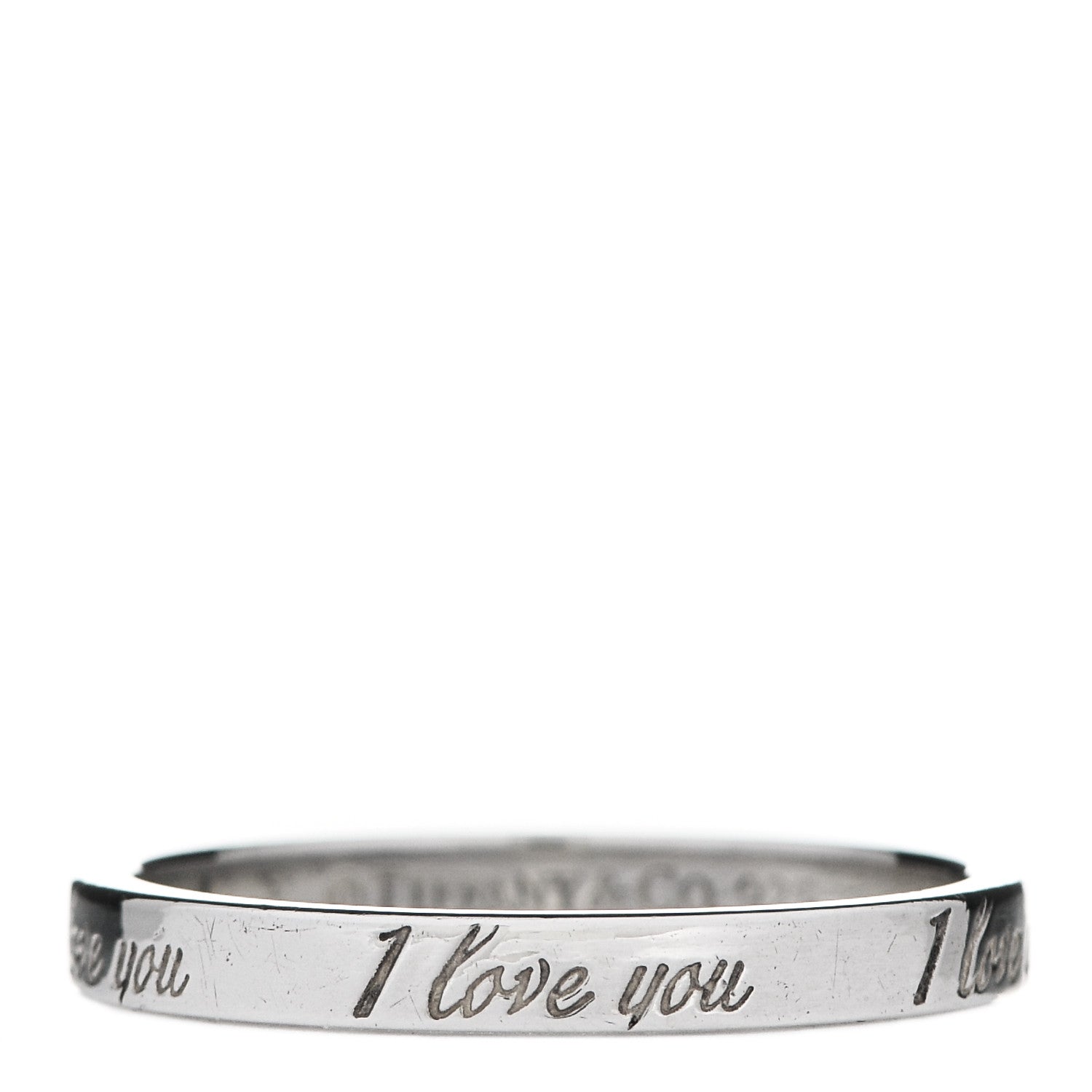 Tiffany Sterling Silver I Love You Band Ring 62 10 1 of 4
