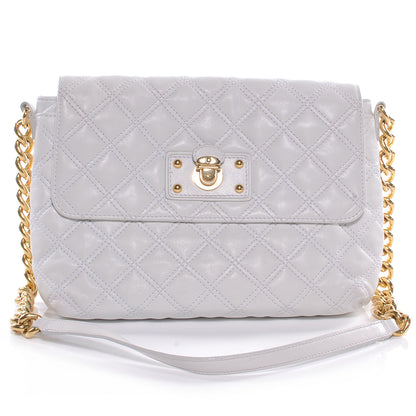 Marc Jacobs Leather Quilted The Large Single White 1 of 8