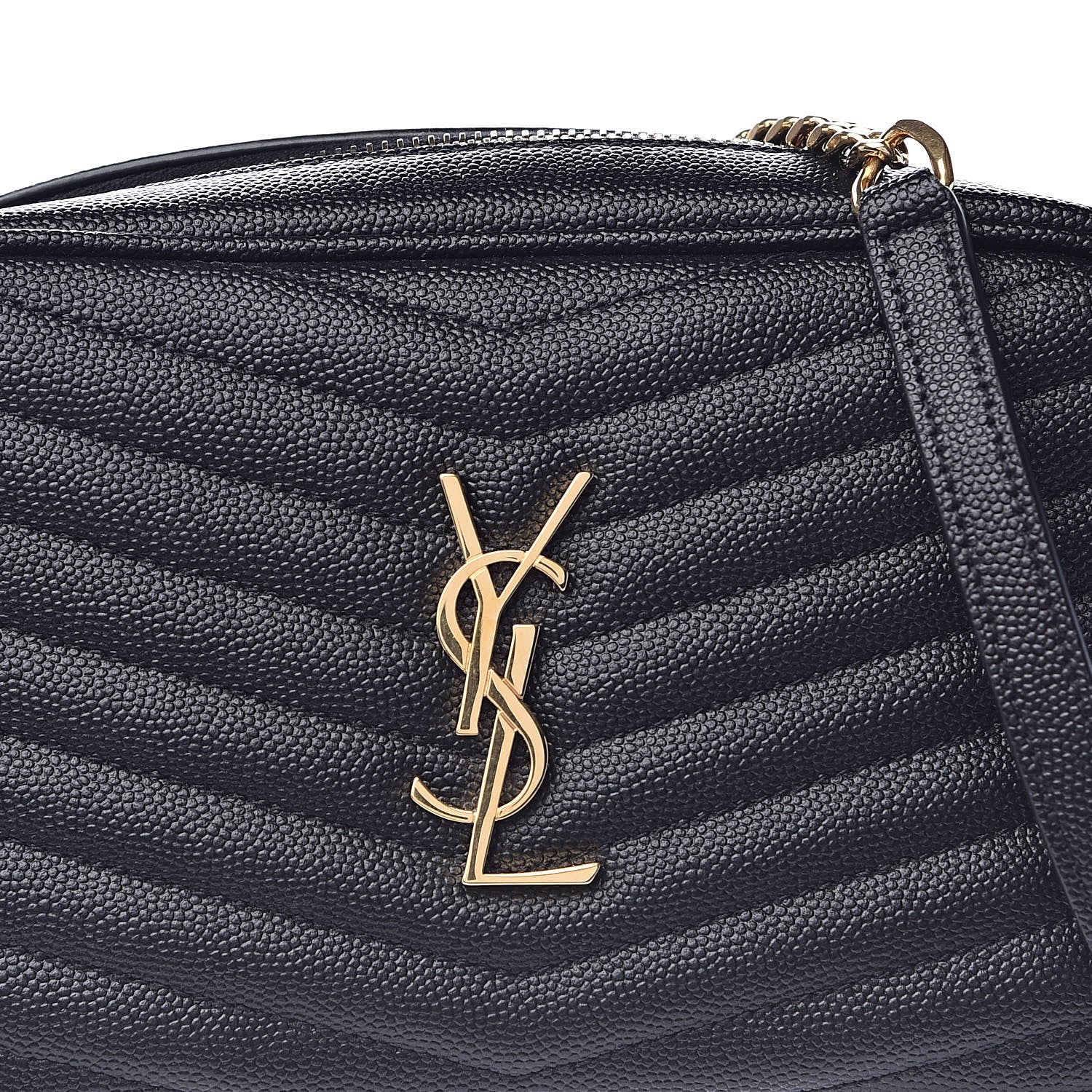 Saint Laurent Grain De Poudre Matelasse Monogram Mini Lou Camera Bag Black 8 of 10