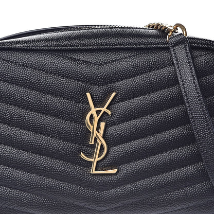 Saint Laurent Grain De Poudre Matelasse Monogram Mini Lou Camera Bag Black 8 of 10
