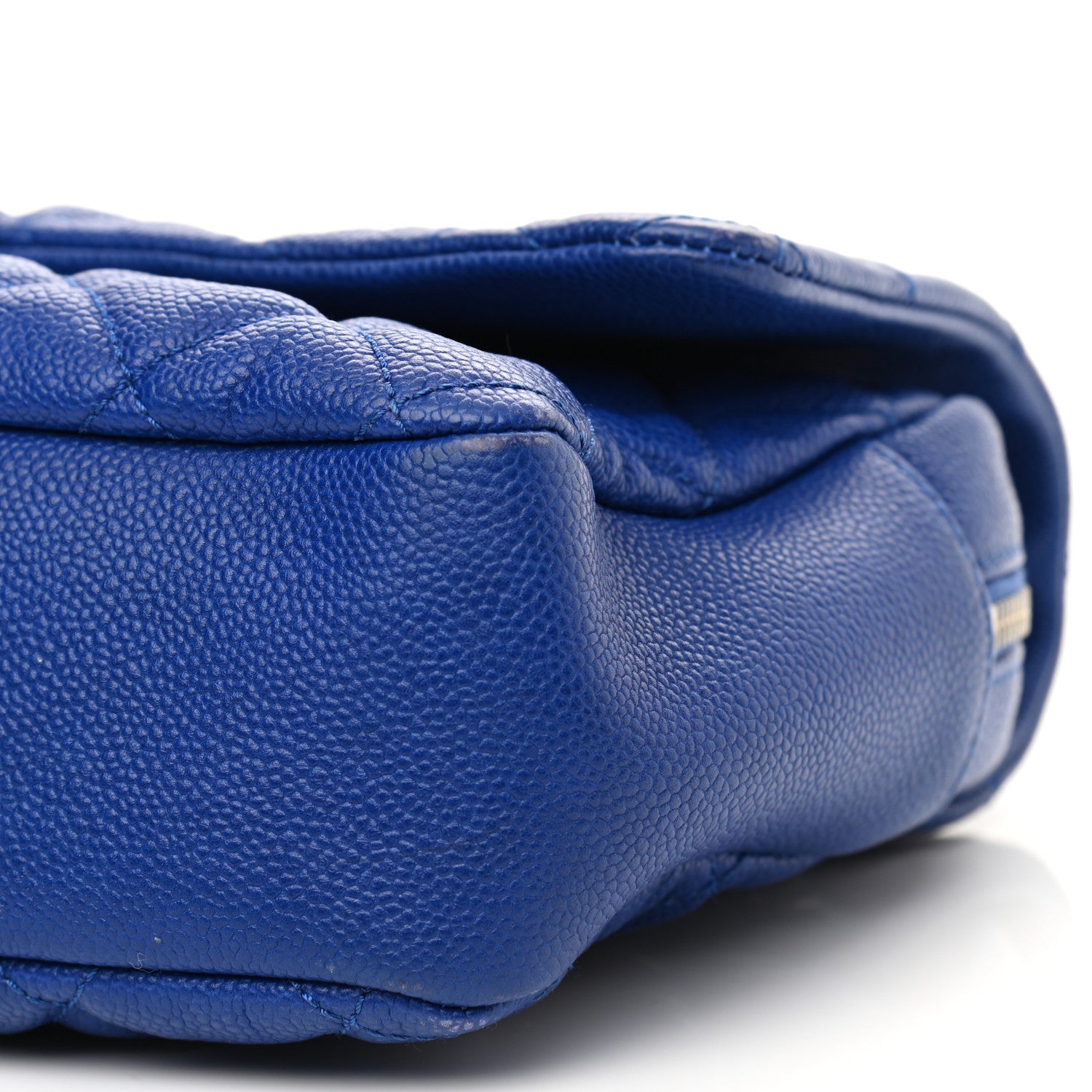 Chanel Caviar Quilted Jumbo Easy Flap Blue 10 of 12