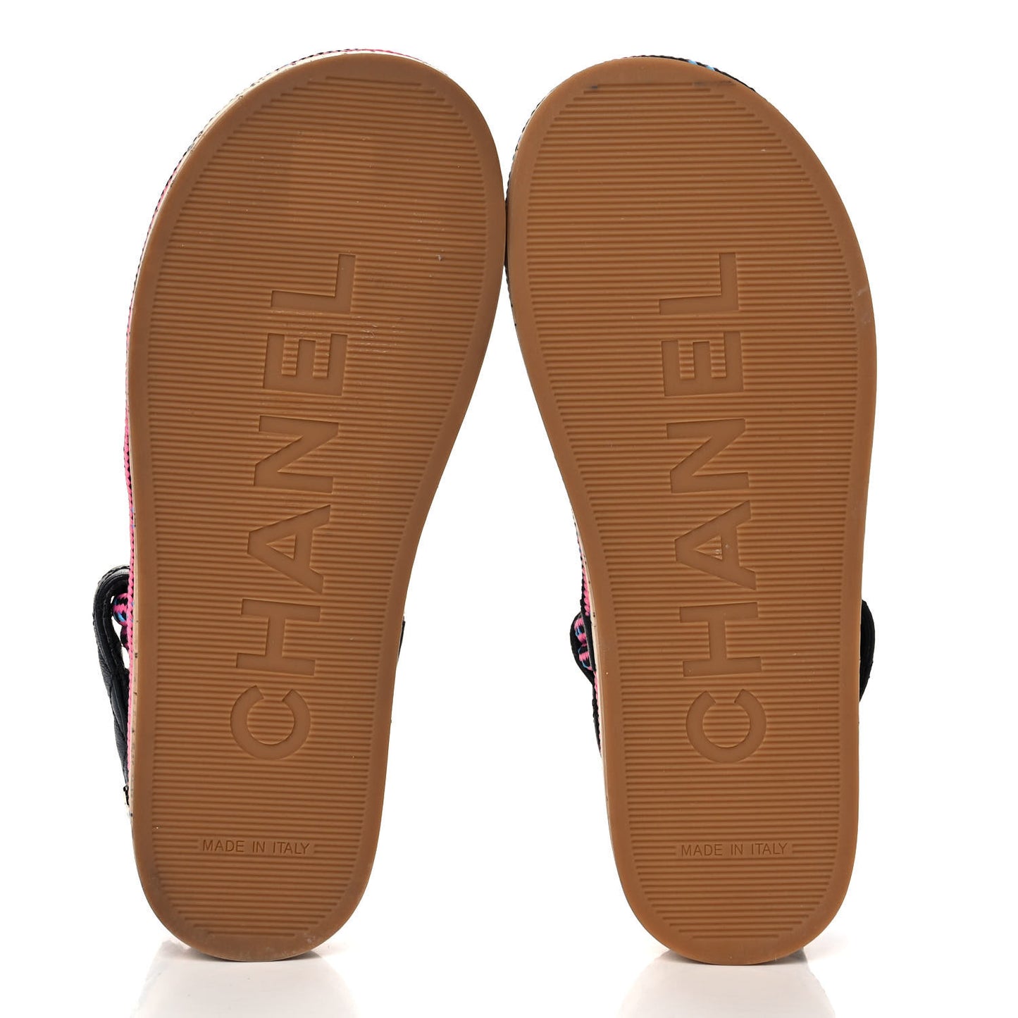 Cord Lambskin Quilted Logo Sandals 35 Pink Black
