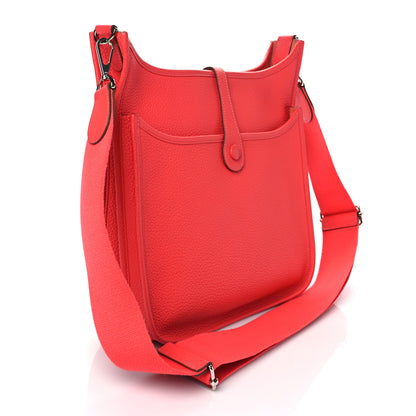 Hermes Taurillon Clemence Evelyne III PM Rouge Pivoine 3 of 10
