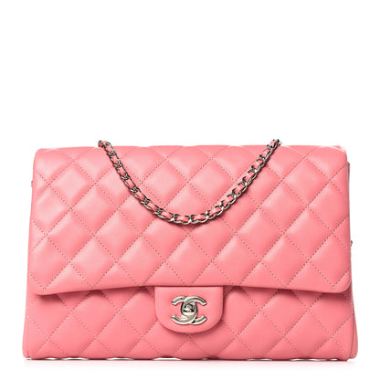 Chanel Lambskin Quilted Clutch with Chain Flap Pink 1 of 9
