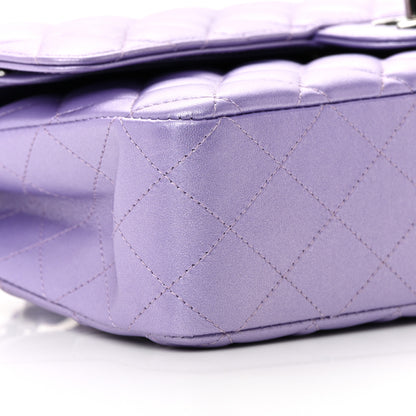 Chanel Metallic Lambskin Quilted Medium Double Flap Purple 9 of 16