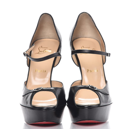 Christian Louboutin Calfskin 150 Peep Toe Platform Pumps 39 Black 2 of 10