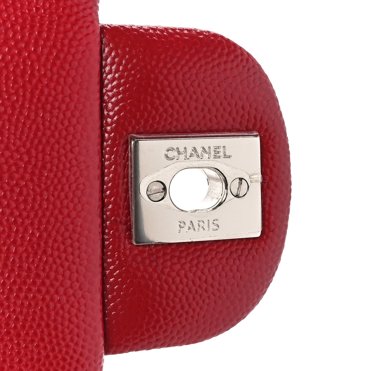 Caviar Quilted Mini Rectangular Flap Red