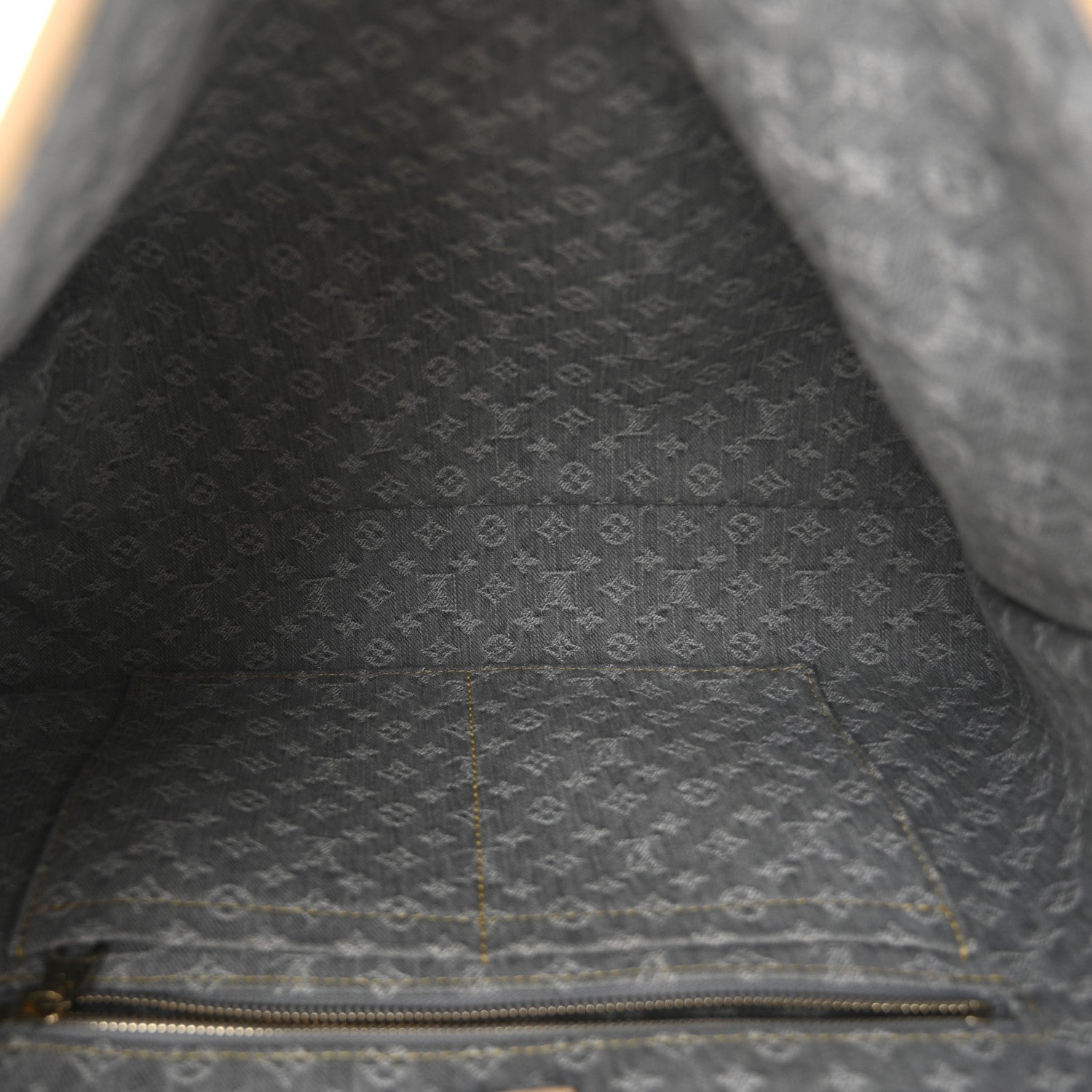 Louis Vuitton Monogram Denim CarryAll MM Washed Grey 6 of 10