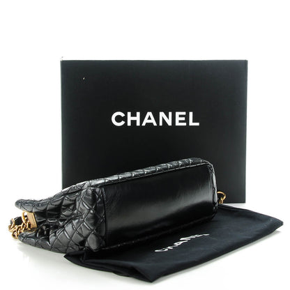Chanel Glazed Calfskin Quilted Boy Tote Black 4 of 7