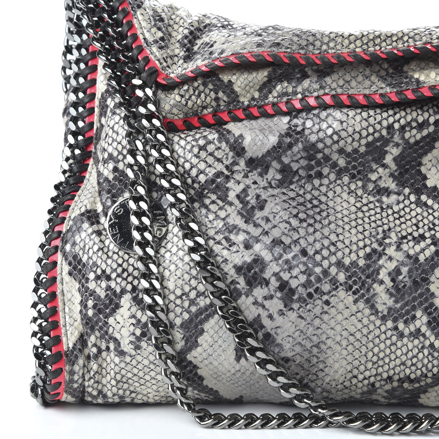 Eco Python Small Falabella Tote Chalk Pink