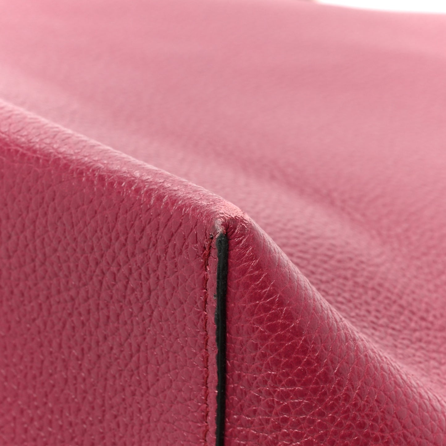 Grained Calfskin Skull Open Shopper Tote Burgundy