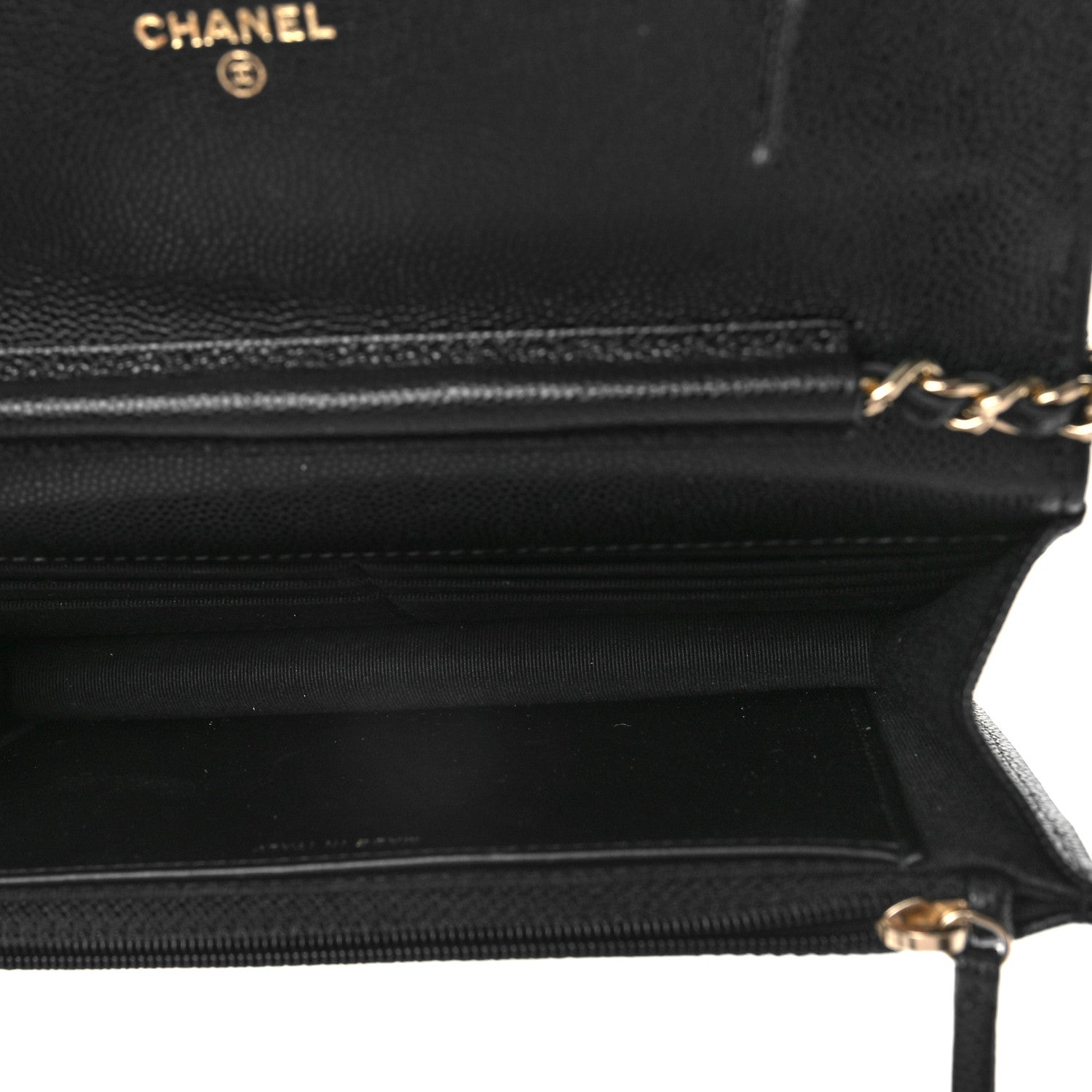 Chanel Caviar Quilted Crystal CC Wallet On Chain WOC Black 5 of 10