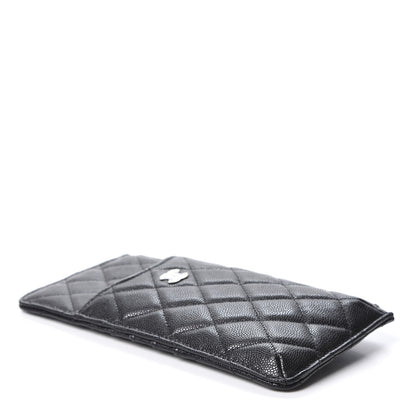 Chanel Caviar Quilted Classic Flat Wallet Pouch Black 3 of 9