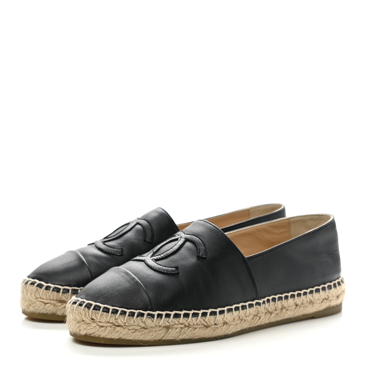 Lambskin CC Espadrilles 37 Black