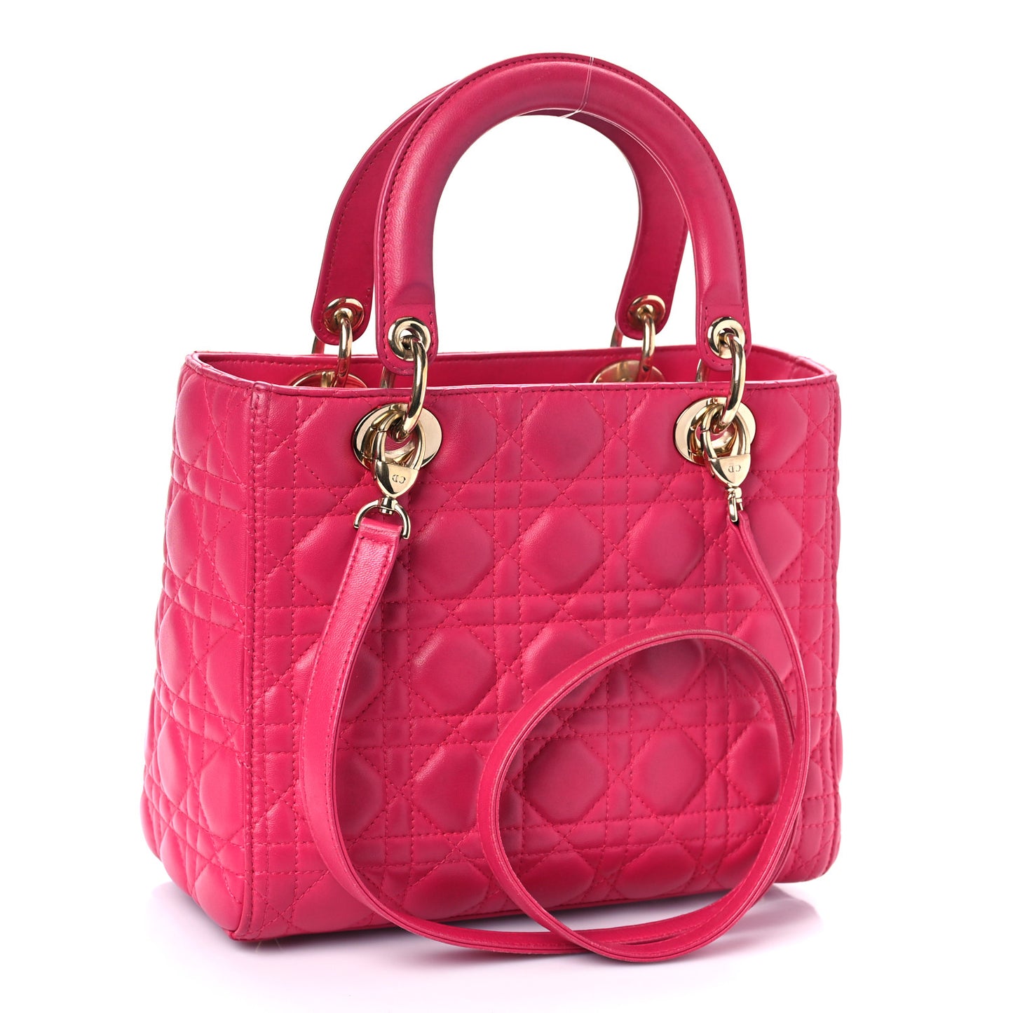 Lambskin Cannage Medium Lady Dior Pink