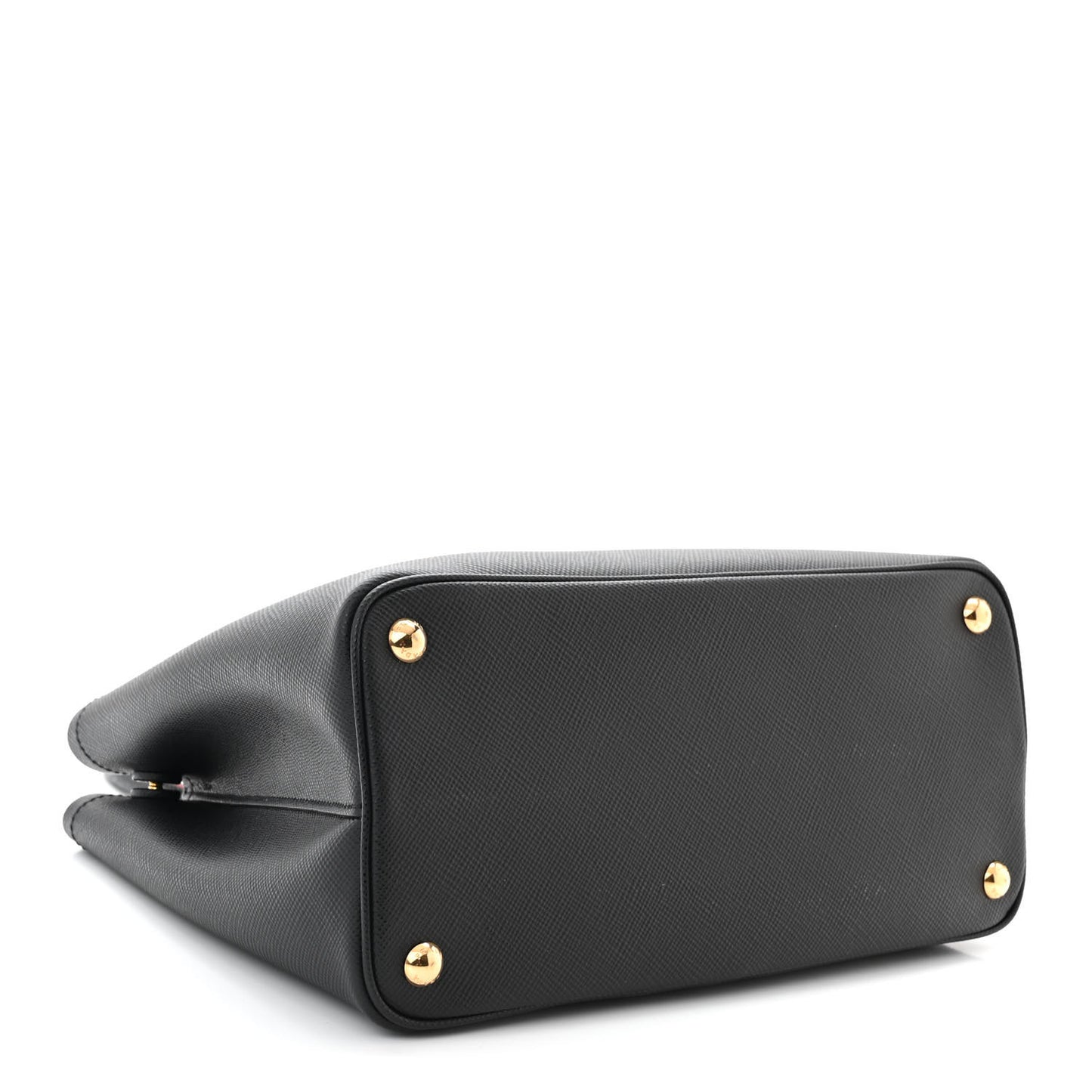 Saffiano Cuir Small Double Bag Black Fuoco