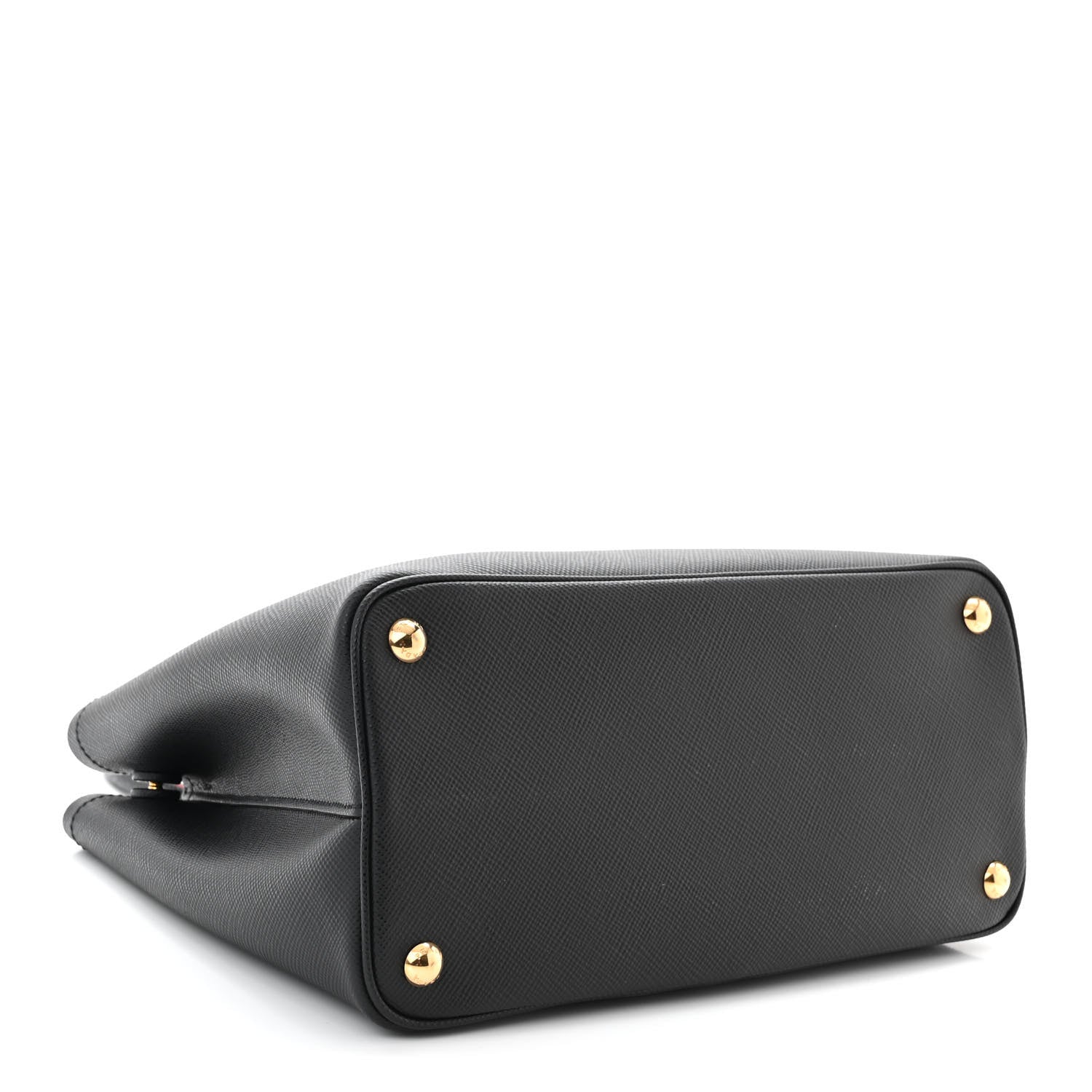 Prada Saffiano Cuir Small Double Bag Black Fuoco 4 of 9