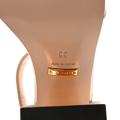 Gucci Nappa Horsebit Cross Strap 95mm Sandals 35 Mystic White 7 of 9